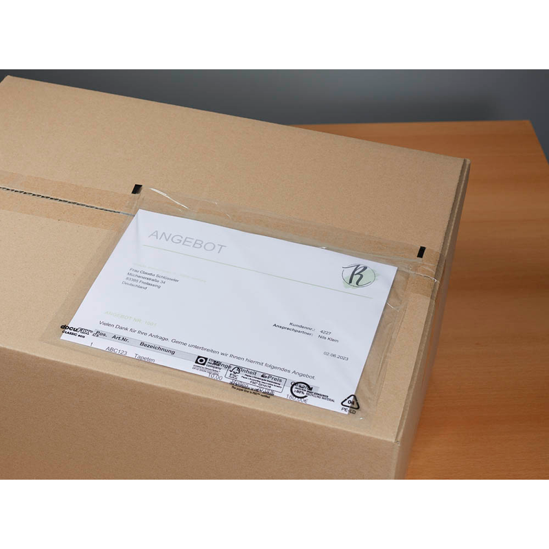 docuFIX® CLASSIC Lieferscheintaschen eco Kunststoff DIN C5 500 St.