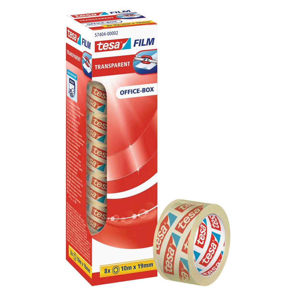 Tesa 57404 Tesafilm Klebeband Transparent 19mm x 10m (8er Pack)