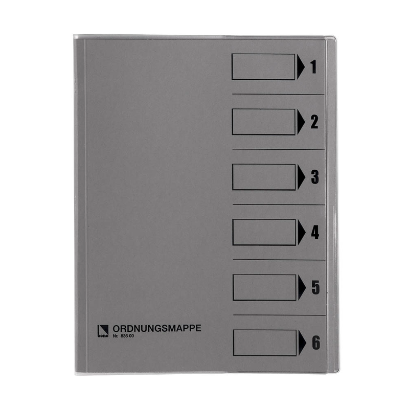 bene Ordnungsmappe 6 Fächer grau, 1 St.
