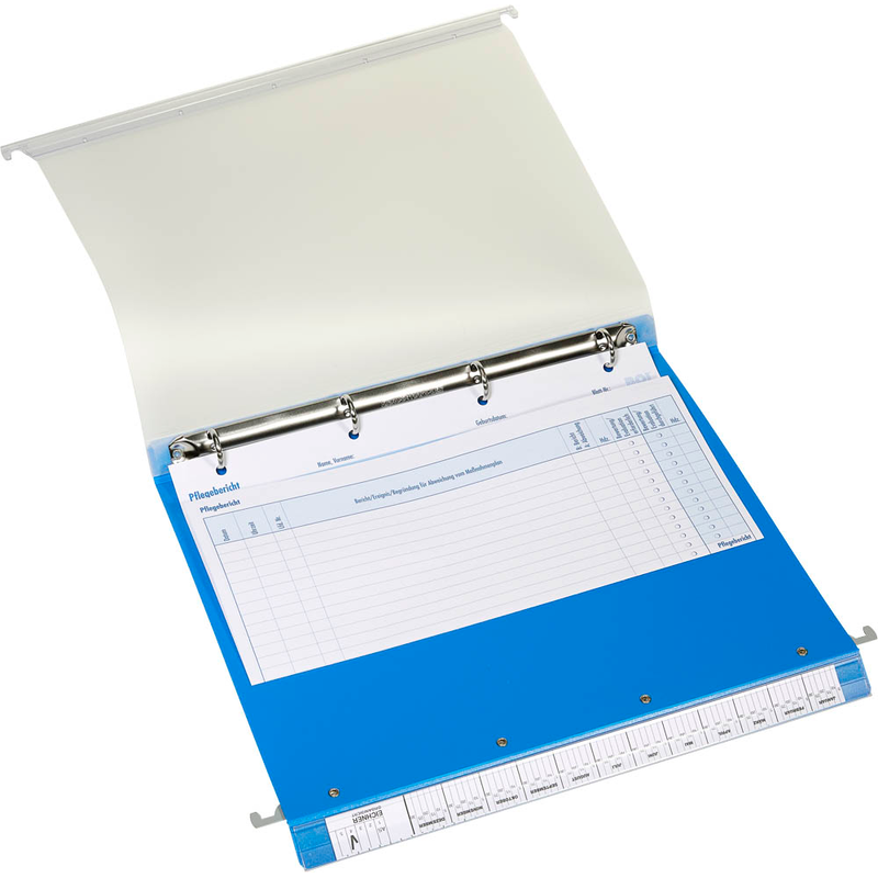 BOI Patienten-Dokumentations-Hängemappe 2-Ringe Click 2 Stationär blau Boden: 2,5 cm, 1 St.