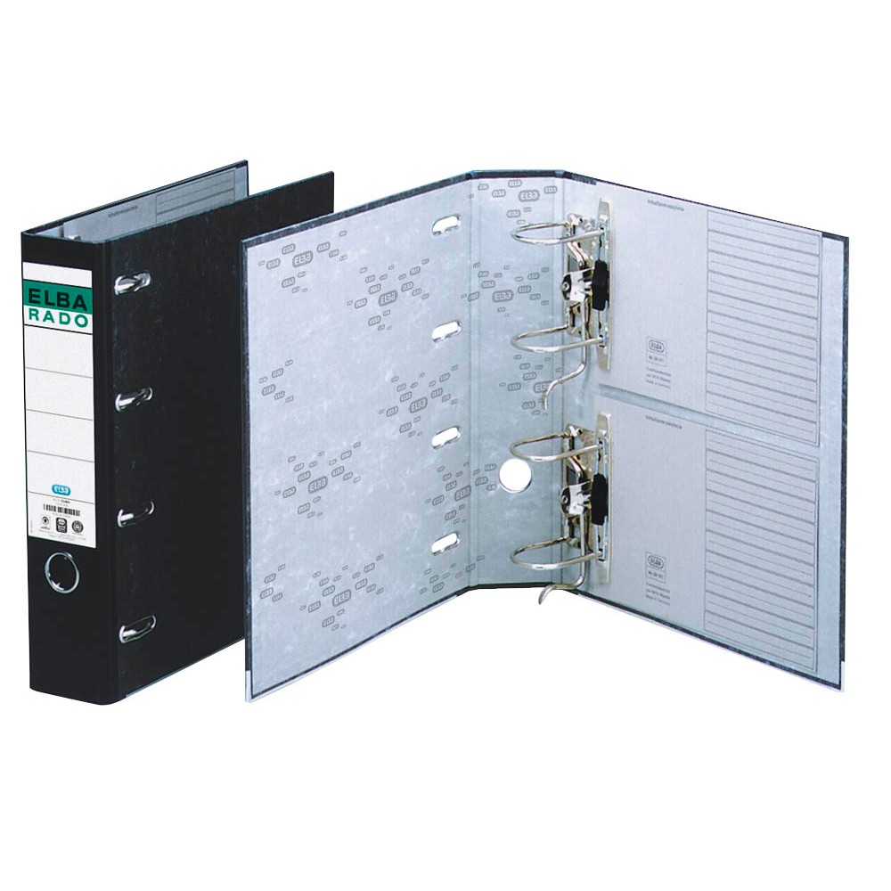 Elba Doppelordner DIN A5 quer schwarz (7,5 cm)