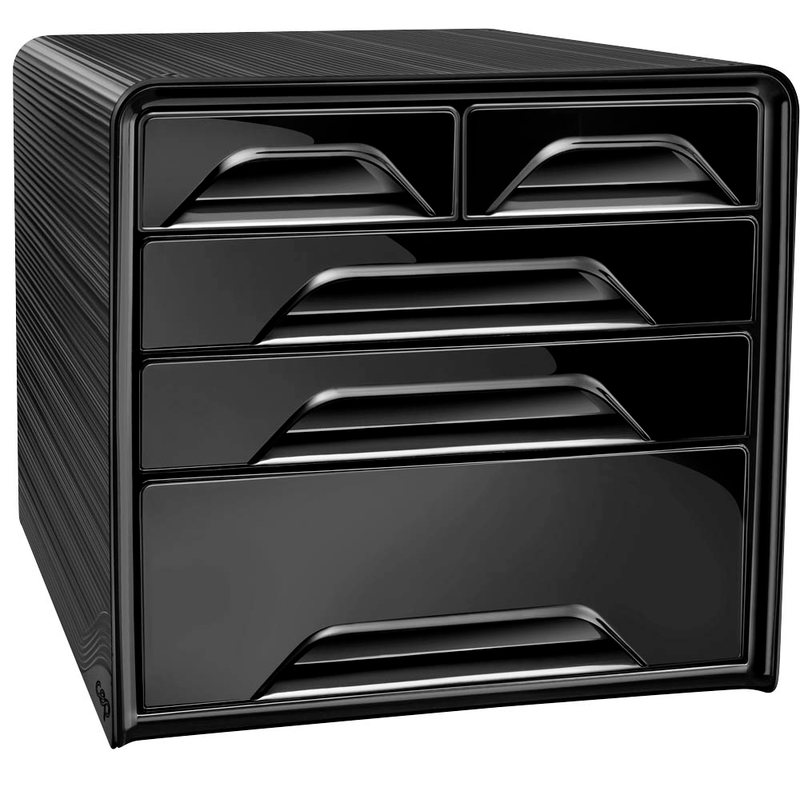 cep Schubladenbox Smoove  schwarz 1072130011, DIN A4 mit 5 Schubladen, 1 St.