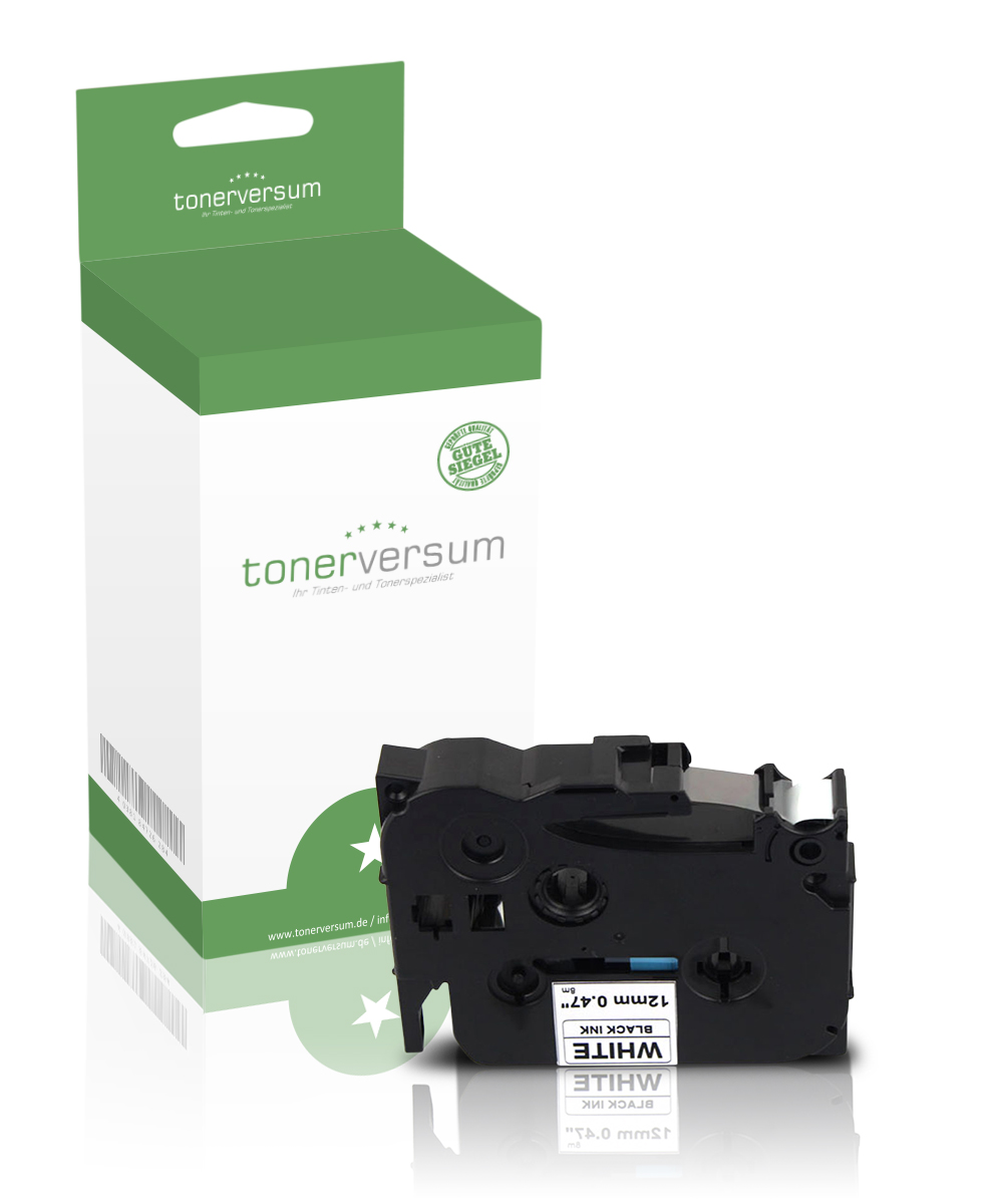 Alternativ zu Brother TZe-S231 P-Touch Schriftband 12mm schwarz/weiss (extra-stark klebend)