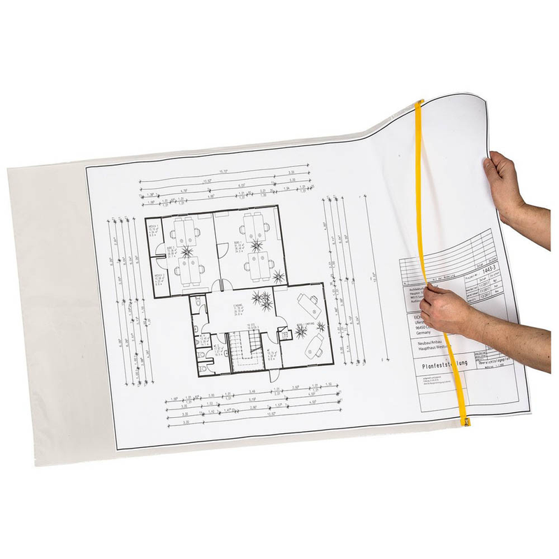 EICHNER Planschutztaschen transparent/gelb 100 x 150 cm, 5 St.