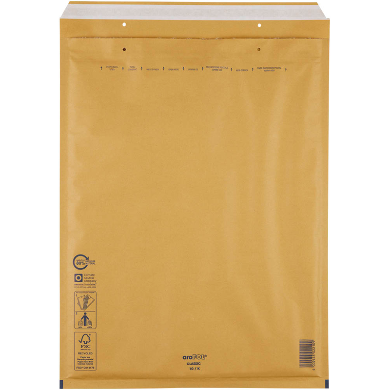 aroFOL® CLASSIC Luftpolstertaschen 10/K braun für DIN B3, 50 St.