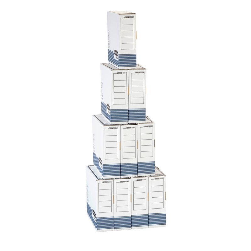 Bankers Box Archivboxen Bankers Box weiß/blau 8,0 x 26,5 x 32,7 cm, 10 St.