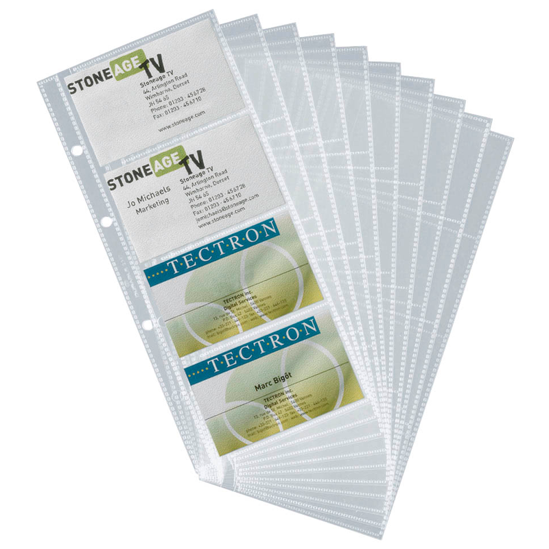 DURABLE Visitenkartenhüllen transparent, für bis zu 8 Visitenkarten, 10 St.