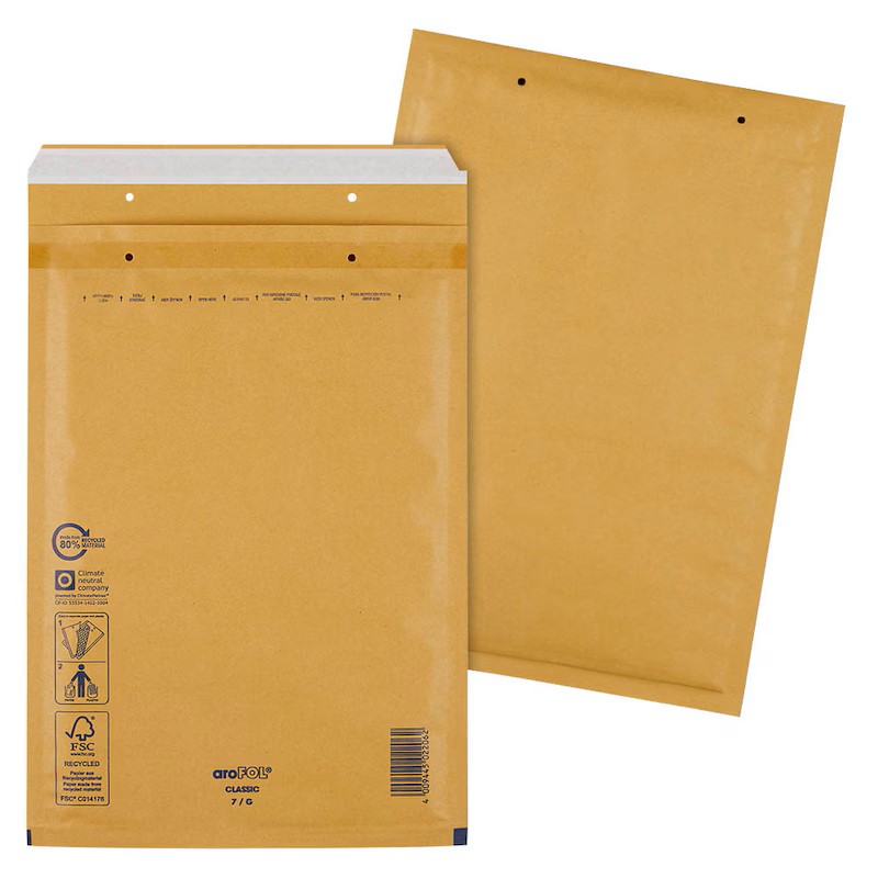aroFOL® CLASSIC Luftpolstertaschen 7/G braun für DIN A4, 100 St.