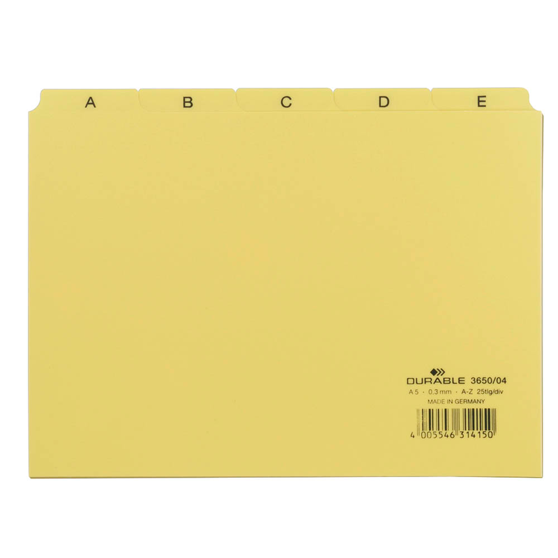 DURABLE Karteikartenregister A-Z gelb