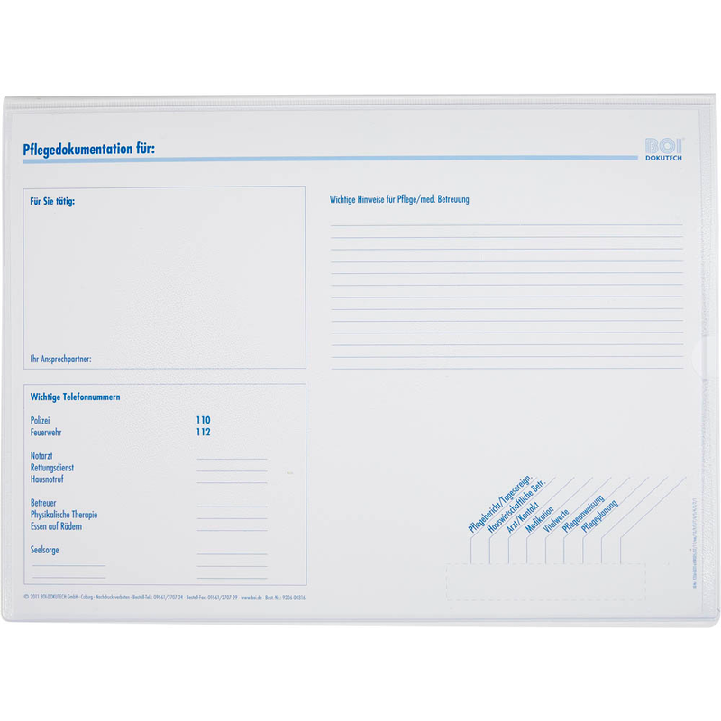 BOI Patienten-Dokumentations-Hängemappe signal-line Kunststoff grau DIN A4 4x kaufmännische Heftung, 1 St.