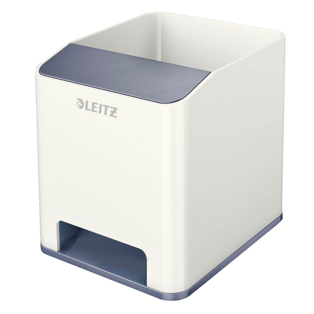 Leitz Stiftehalter WOW Duo - mit integrierten Mobiltelefon-Fach weiss/grau