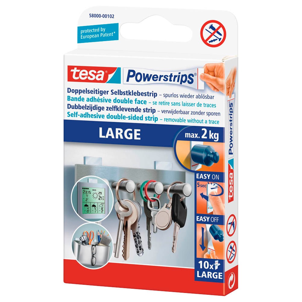 tesa Klebestreifen Powerstrips LARGE (10 Stück)