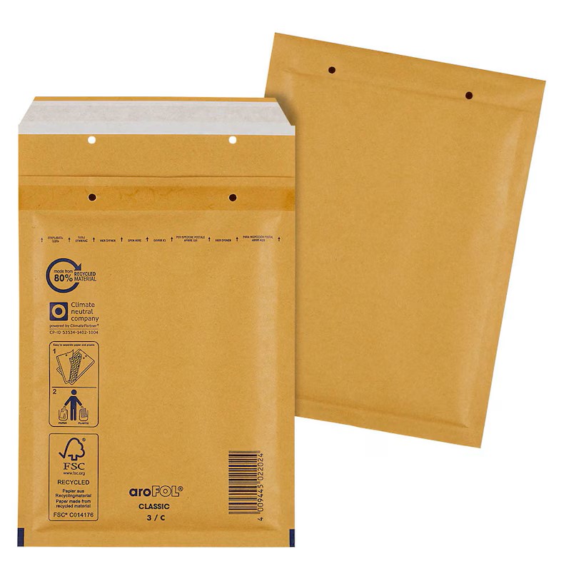 aroFOL® CLASSIC Luftpolstertaschen 3/C braun für DIN A5, 100 St.