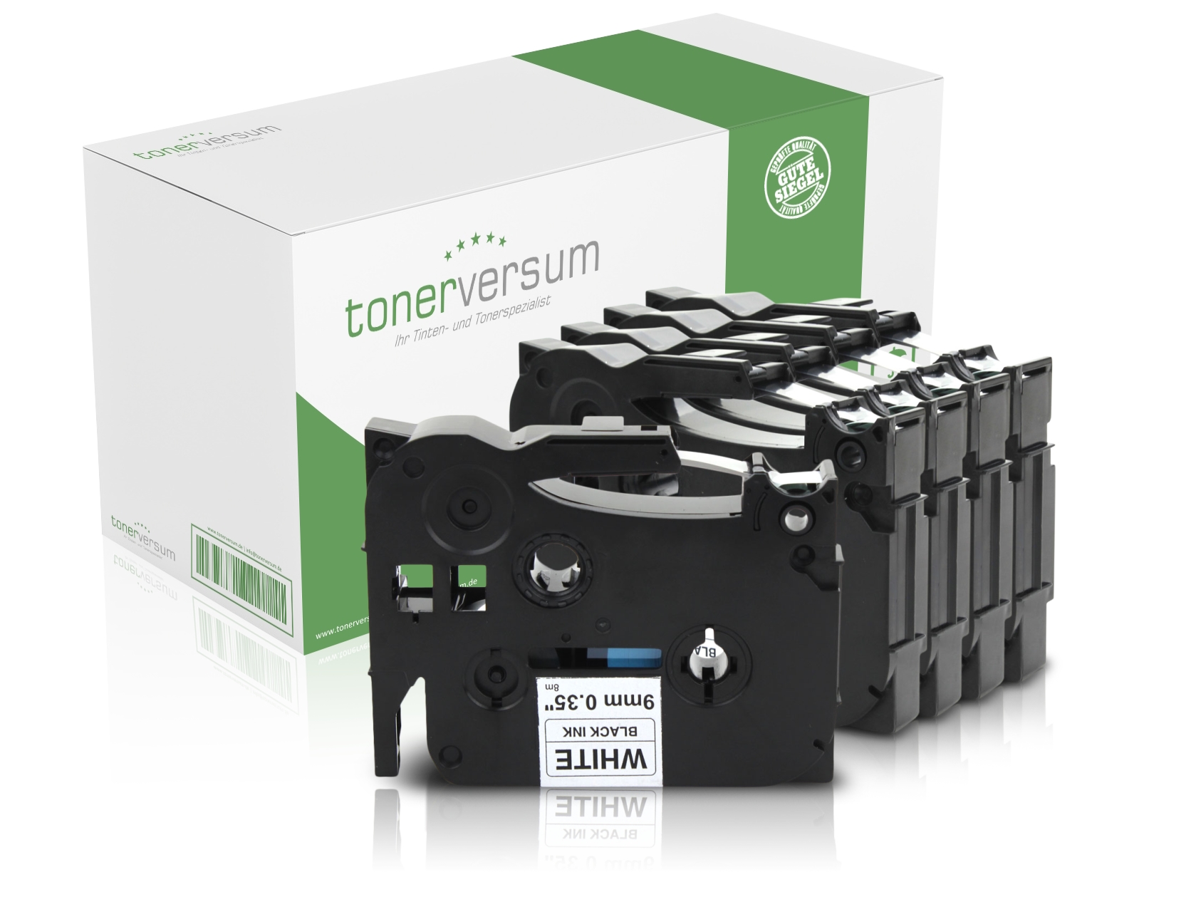 Alternativ zu Brother TZe-221 P-Touch Schriftband 9mm schwarz/weiss (5er Pack)