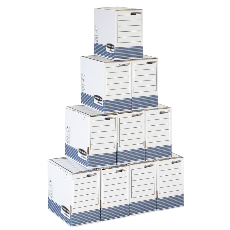 Bankers Box Archivboxen Bankers Box weiß/blau 15,5 x 26,5 x 32,7 cm, 10 St.