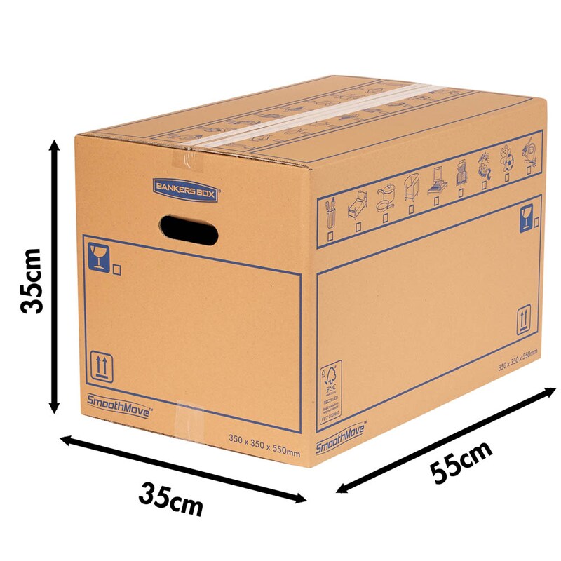 Bankers Box Umzugskartons SmoothMove Standard 55,5 x 35,5 x 36,0 cm, 10 St.