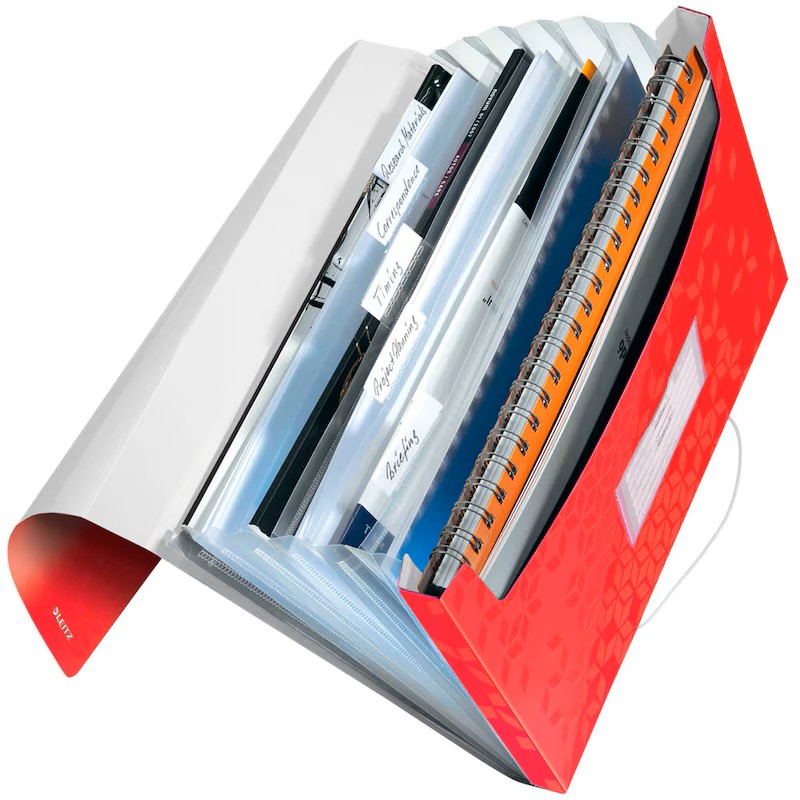 LEITZ Fächermappe WOW 4589 6 Fächer rot, 1 St.