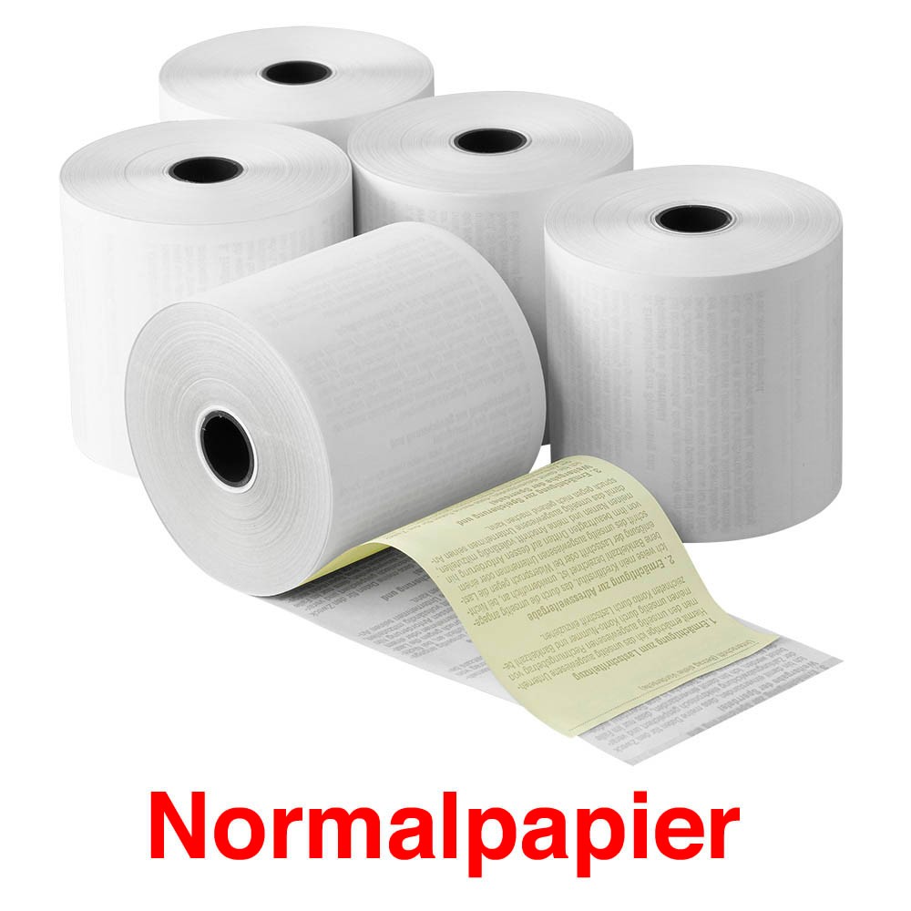 Dots Kassenrollen für EC-Cash-Geräte 57mm x 20m / Durchschläge 2-fach (5er Pack)