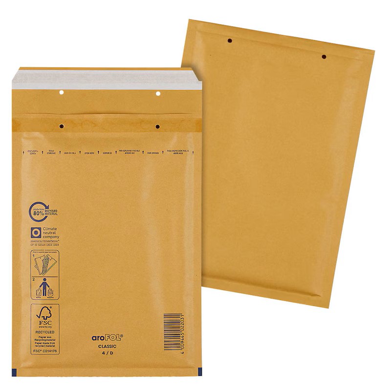 aroFOL® CLASSIC Luftpolstertaschen 4/D braun für DIN A5, 100 St.