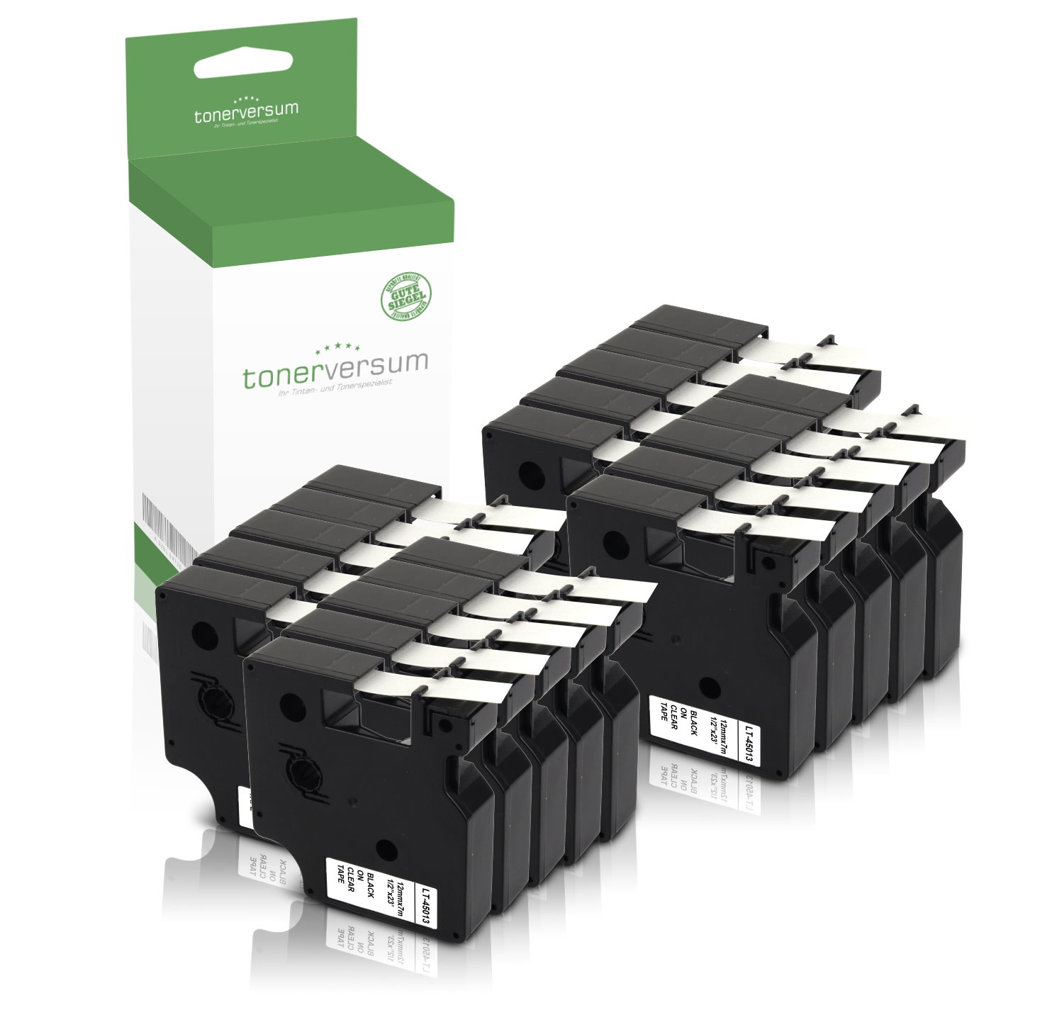 Alternativ zu Dymo D1 45013 / S0720530 Schriftband 12mm Schwarz auf Weiß (30er Pack)