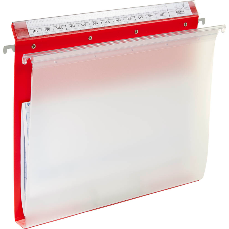 BOI Patienten-Dokumentations-Hängemappe 2-Ringe Click 2 Stationär rot Boden: 2,5 cm, 1 St.
