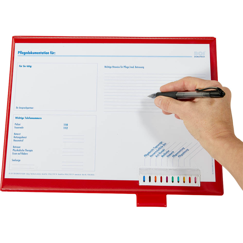 BOI Click-Plus Ambulant Patienten-Dokumentationsmappe 2-Ringe rot 3,5 cm DIN A4, 1 St.