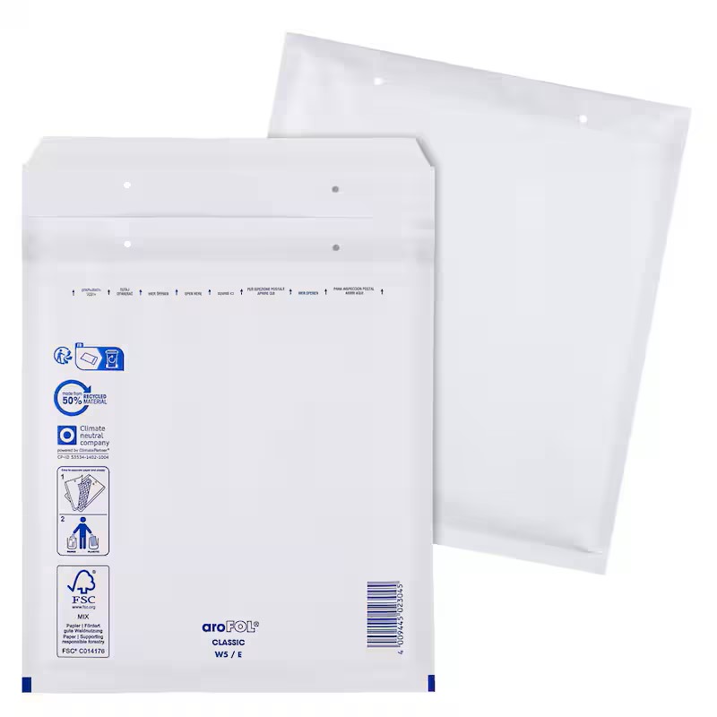 aroFOL® CLASSIC Luftpolstertaschen W5/E weiß für DIN C5, 100 St.