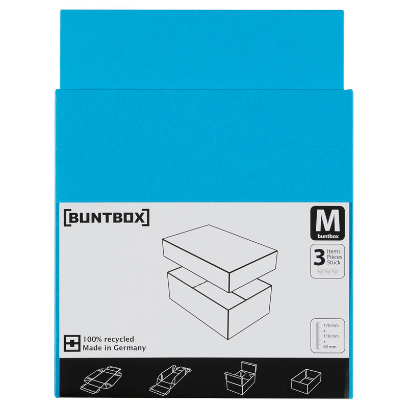 BUNTBOX M Geschenkboxen 1,1 l blau 17,0 x 11,0 x 6,0 cm, 3 St.