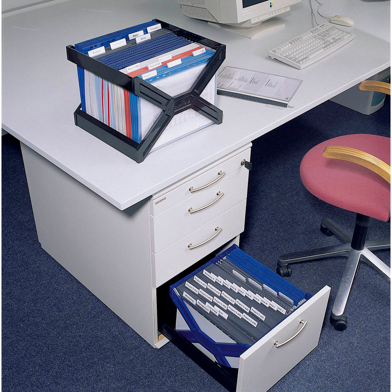 DURABLE Hängeregistraturkorb mit Mappen CARRY PLUS blau