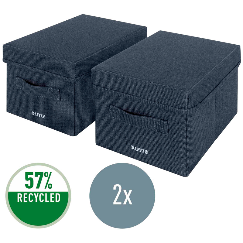 LEITZ Aufbewahrungsboxen grau 19,0 x 28,5 x 16,0 cm, 2 St.