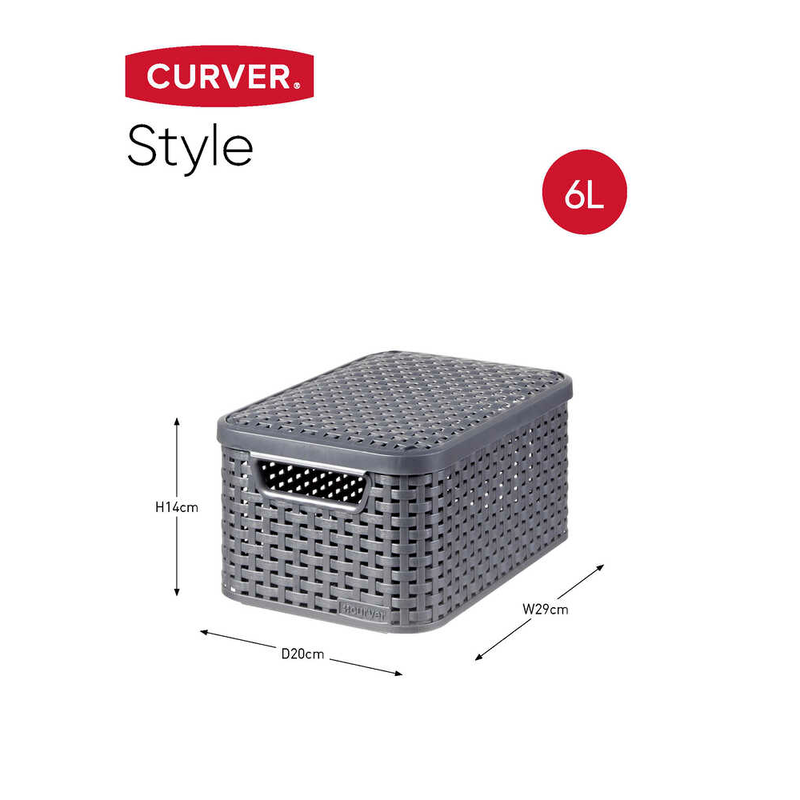 curver STYLE Aufbewahrungsboxen-Set anthrazit, 1 Set