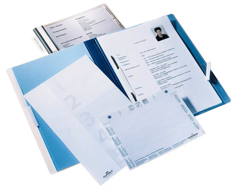 DURABLE Personalhefter Kunststoff blau DIN A4 5x kaufmännische Heftung, 5 St.