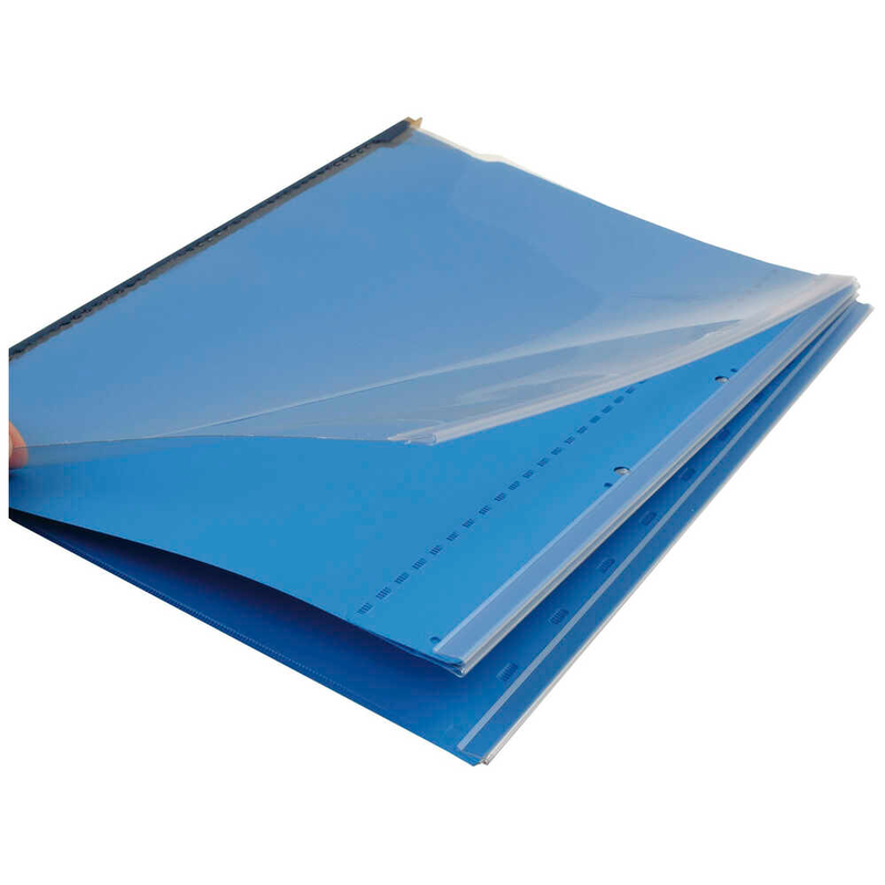 BOI Planettentaschen Kunststoff blau DIN A4 3x Klemmleiste, 10 St.