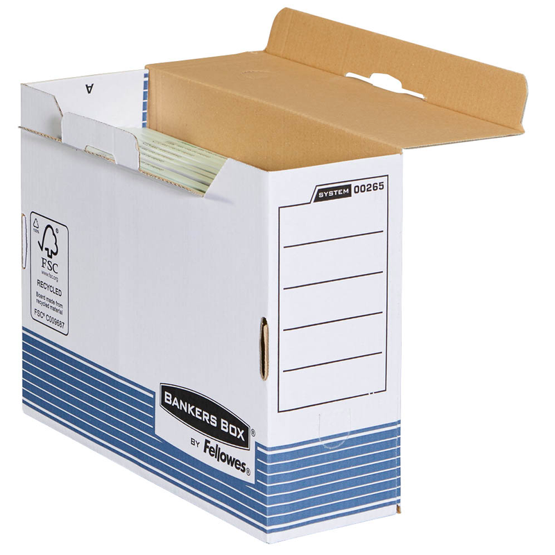 Bankers Box Archivboxen Bankers Box weiß/blau 10,8 x 26,5 x 32,7 cm, 10 St.