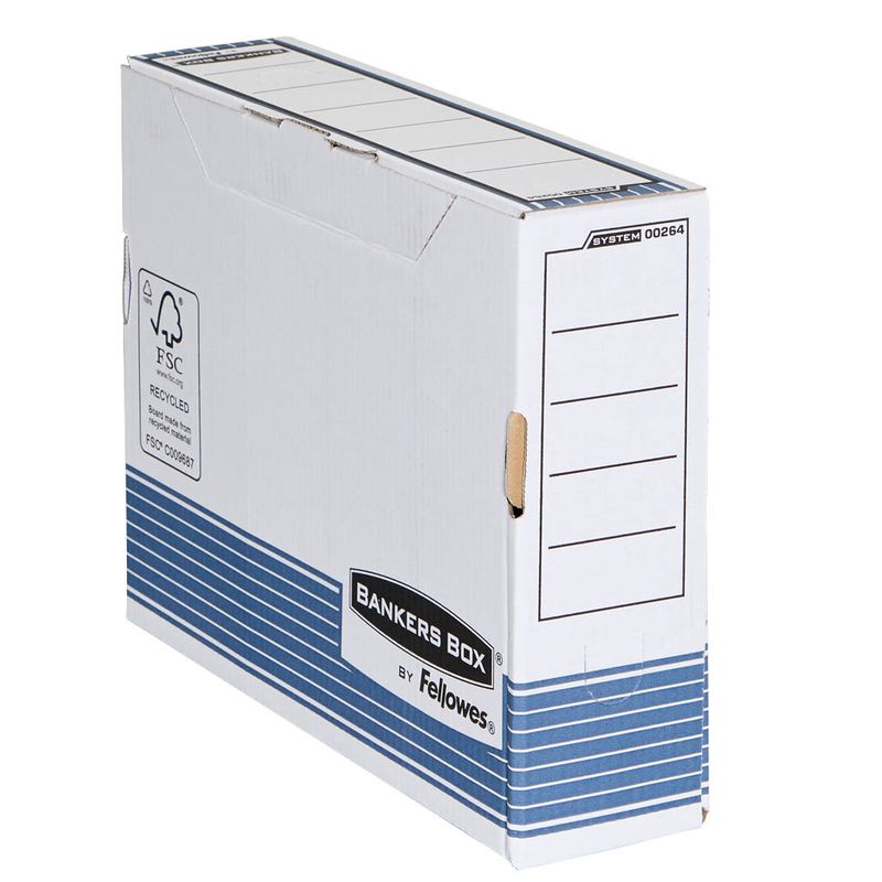Bankers Box Archivboxen Bankers Box weiß/blau 8,0 x 26,5 x 32,7 cm, 10 St.