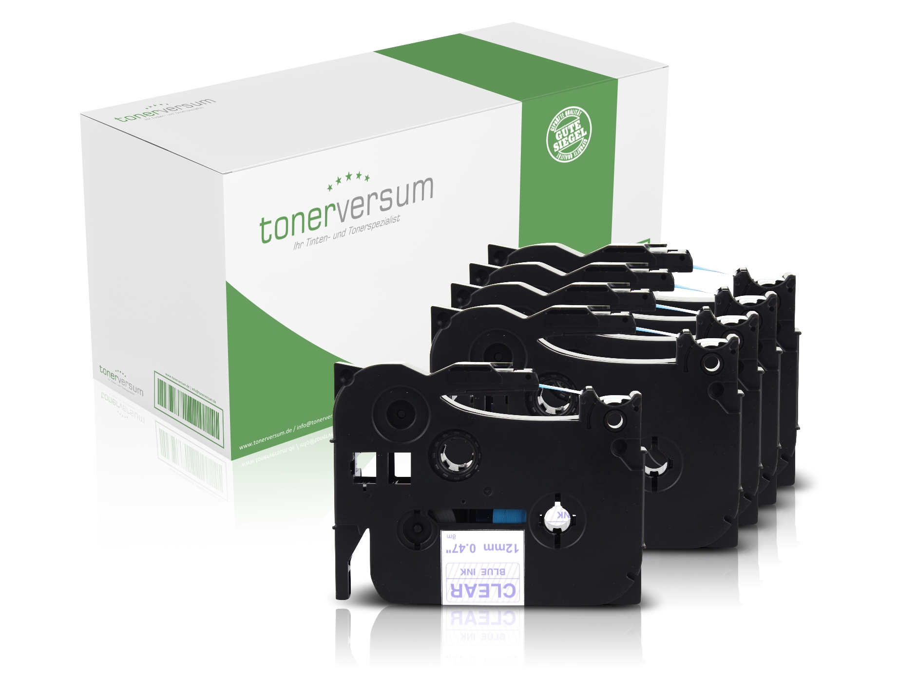 Alternativ zu Brother TZe-133 P-Touch Schriftband 12mm blau/transparent (5er Pack)