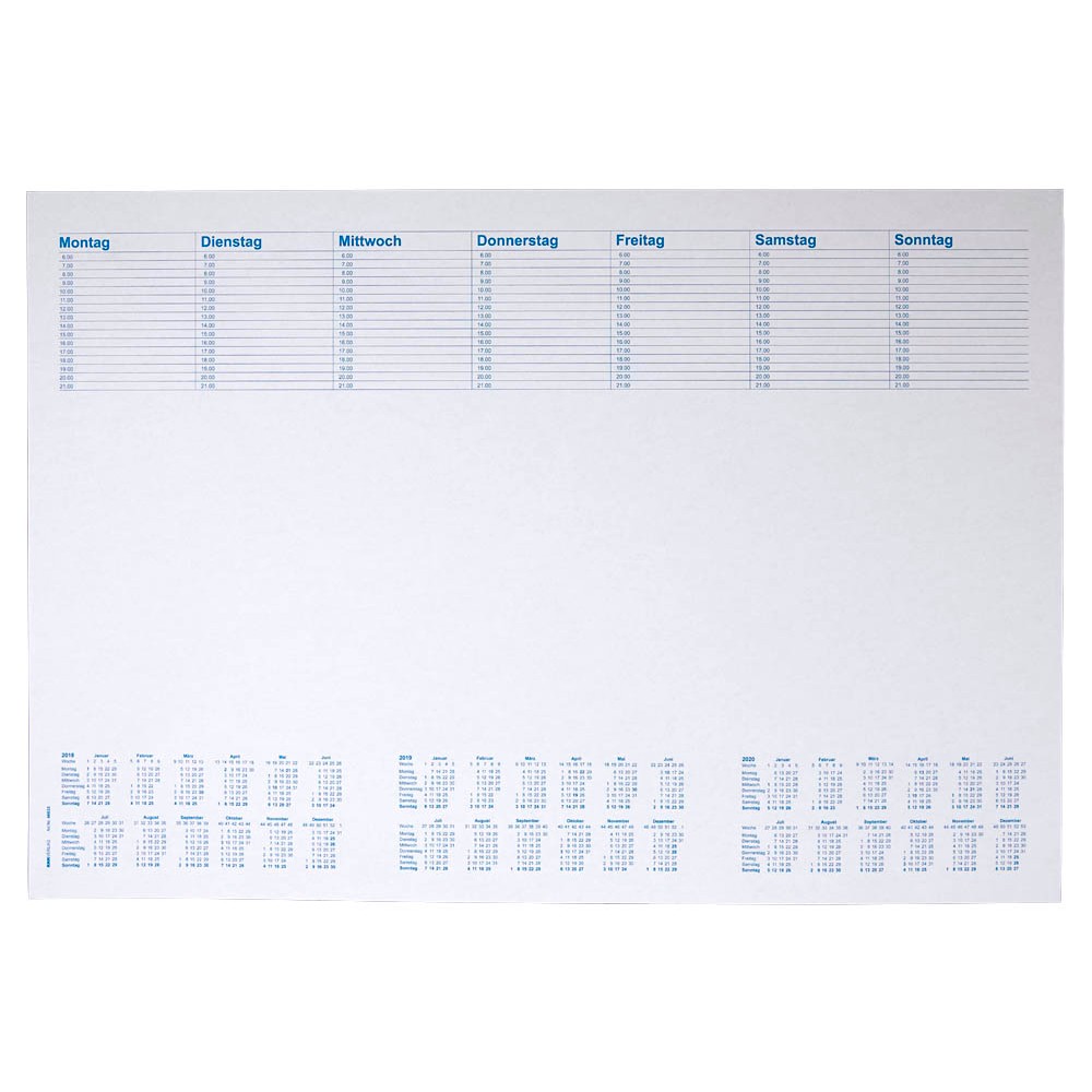 RNK-Verlag Schreibtischunterlage mit Kalendarium Blau / Weiss 30 Blatt (48x33cm)