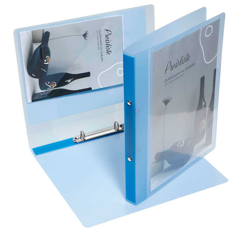 EICHNER Präsentationsringbuch 2-Ringe blau-transparent 2,5 cm DIN A4, 1 St.