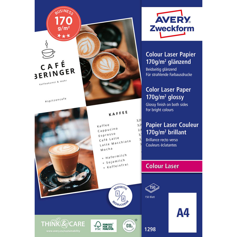 AVERY Zweckform Fotopapier 1298 DIN A4 glänzend 170 g/qm 150 Blatt