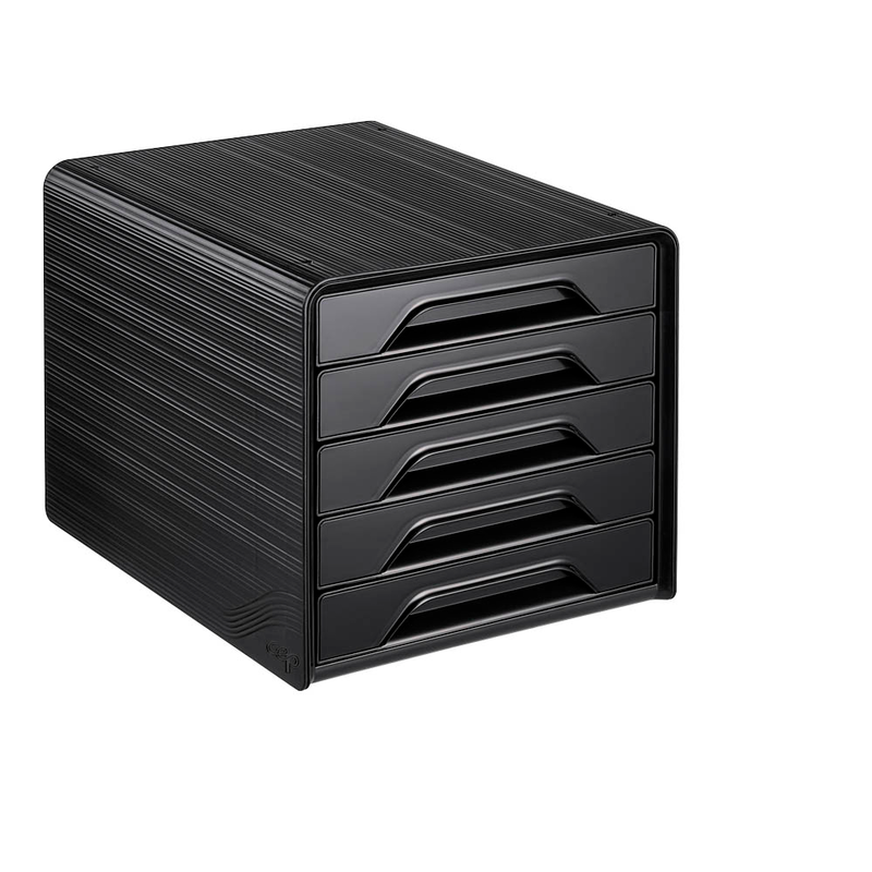 cep Schubladenbox Smoove  schwarz 107111011, DIN A4 mit 5 Schubladen, 1 St.