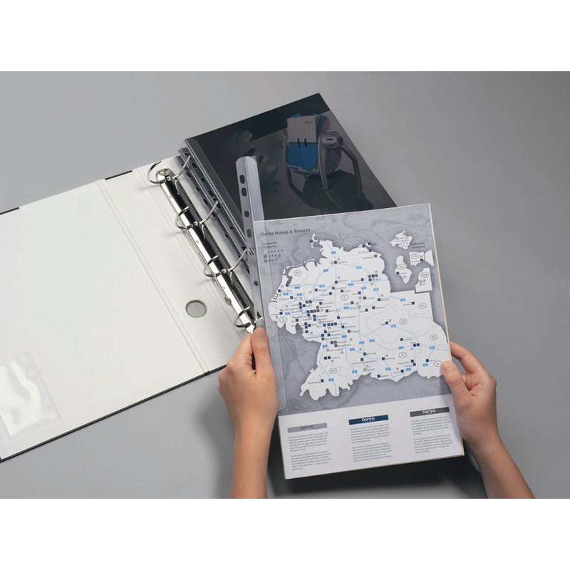 DURABLE Klemmschienen mit Abheftleiste transparent DIN A4 60 Blatt, 50 St.