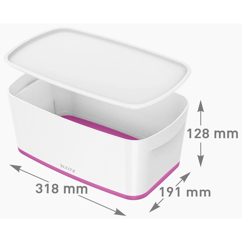 LEITZ MyBox Aufbewahrungsbox 5,0 l perlweiß/pink 31,8 x 19,1 x 12,8 cm, 1 St.