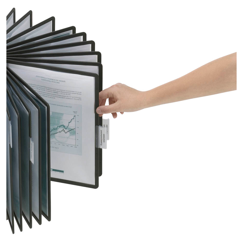 DURABLE Sichttafelsystem SHERPA® Display System carousel 40 563301 DIN A4 schwarz mit 40 St. Sichttafeln, 1 St.