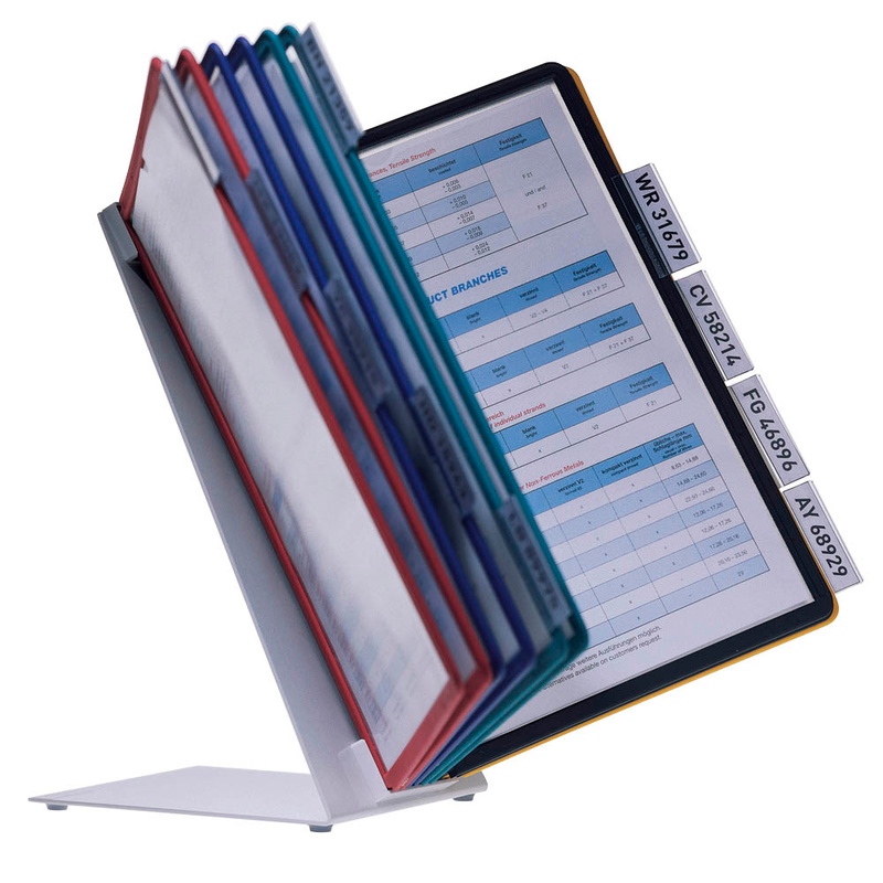 DURABLE Sichttafelsystem VARIO 557000 DIN A4 farbsortiert mit 10 St. Sichttafeln, 1 St.