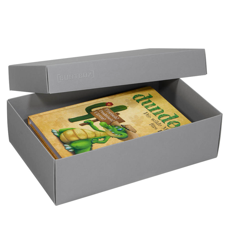 BUNTBOX L Geschenkboxen 3,6 l grau 26,6 x 17,2 x 7,8 cm, 2 St.