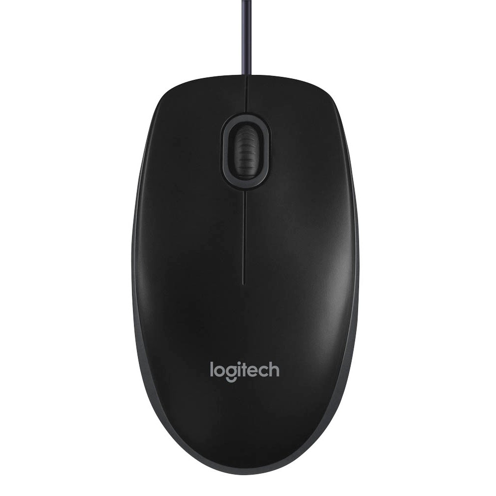 Logitech Maus B100 schwarz mit Scrollrad (Kabelgebunden 1,8 m)