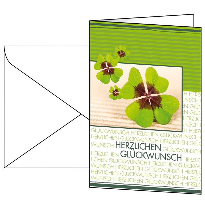 SIGEL Glückwunschkarten Kleeblatt DS004 DIN A6, 10 St.