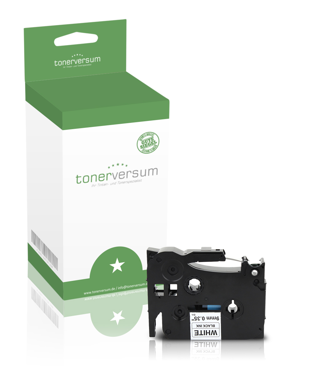 Alternativ zu Brother TZe-221 P-Touch Schriftband 9mm schwarz/weiss