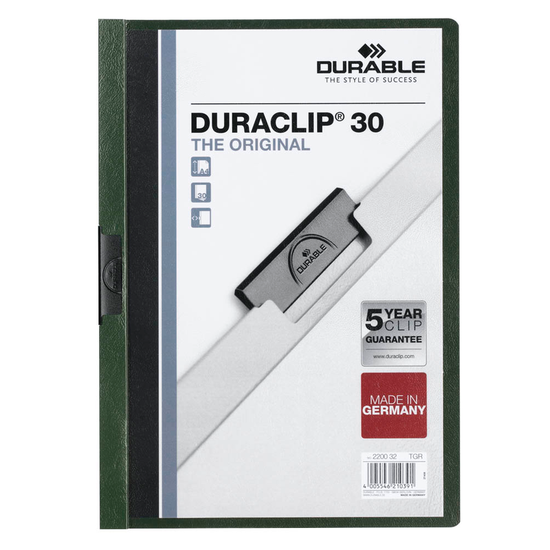 DURABLE Klemmhefter DURACLIP dunkelgrün, 25 St.