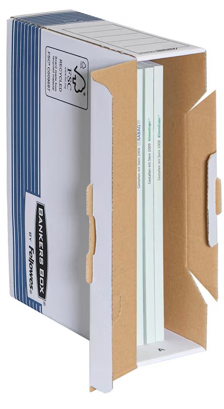 Bankers Box Archivboxen Bankers Box weiß/blau 8,0 x 26,5 x 32,7 cm, 10 St.